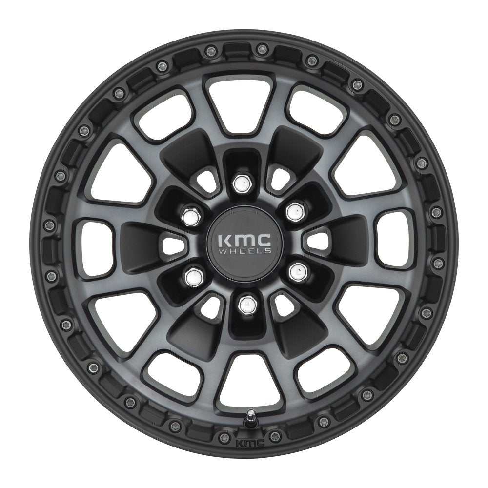 17x8.5 KMC KM718 Summit Satin Black w/ Gray Tint 5x5/127 0mm - Flex Offroad