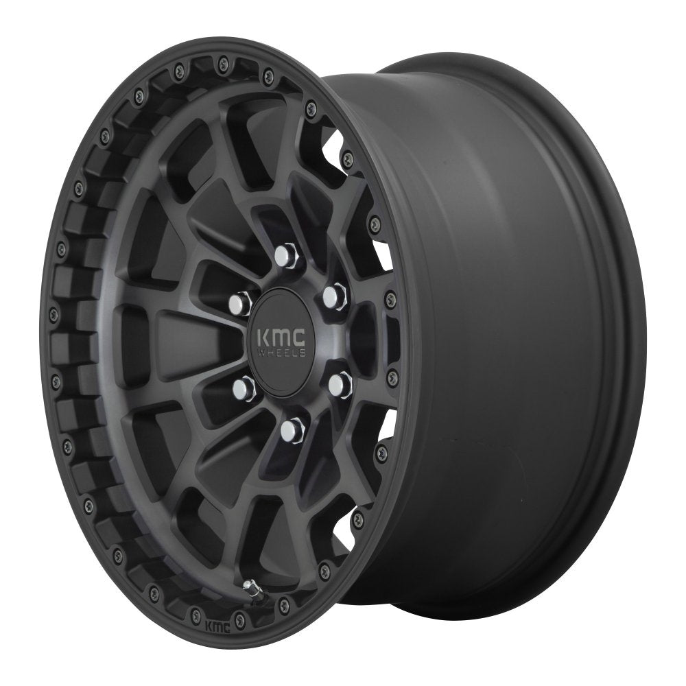 16x8 KMC KM718 Summit Satin Black w/ Gray Tint 6x5.5/139.7 0mm - Flex Offroad