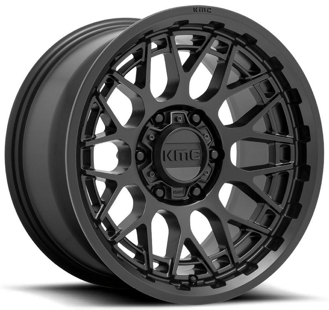 20x9 KMC KM722 Technic Satin Black 6x4.5/114.3 18mm - Flex Offroad