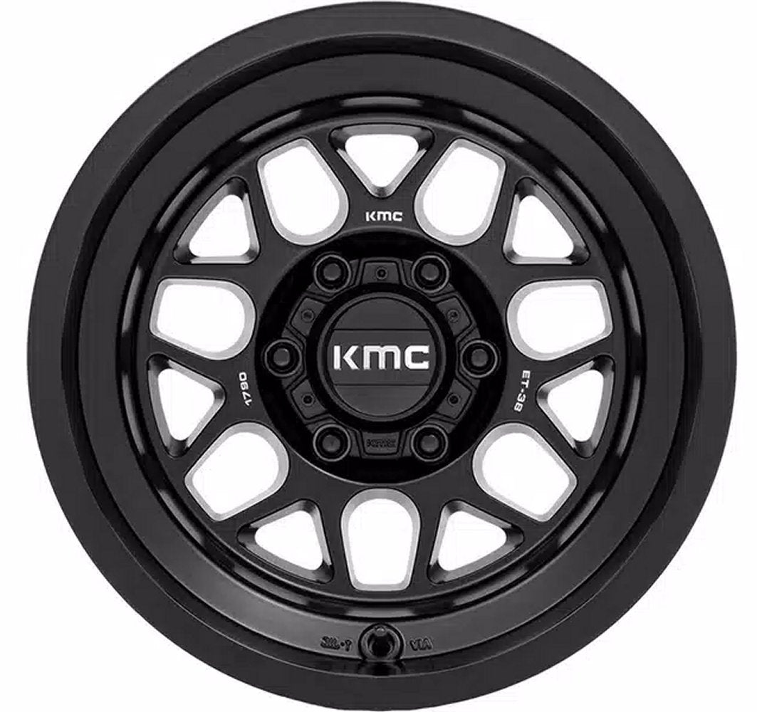 17x8.5 KMC KM725 Terra Satin Black 6x5.5/139.7 0mm - Flex Offroad
