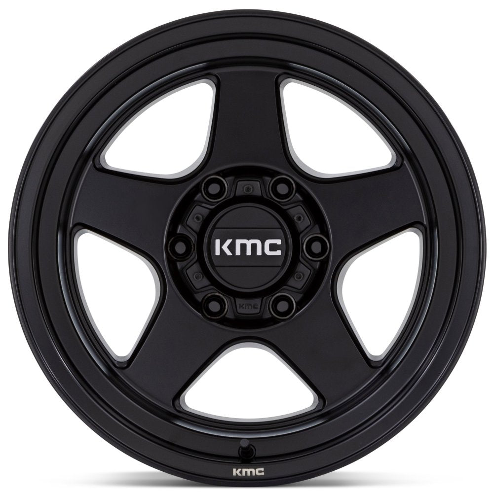 (Clearance - No Returns) 17x8.5 KMC KM728 Matte Black 6x135 -10mm