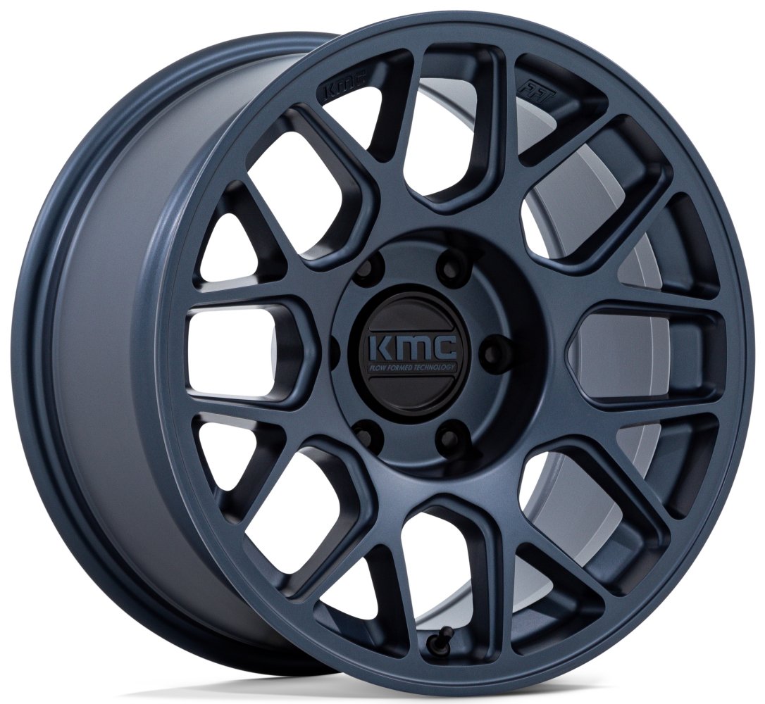 17x8.5 KMC KM730 Hatchet Metallic Blue 5x5/127 25mm - Flex Offroad