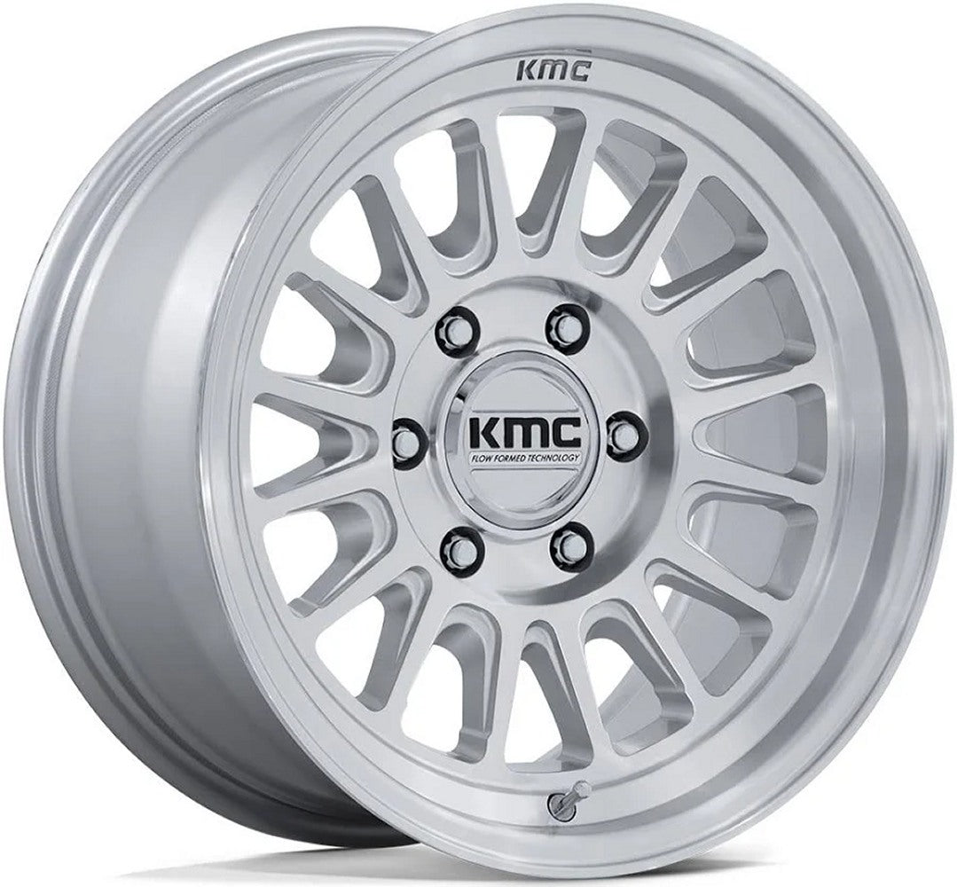 17X8.5 KMC KM733 Impact FFT Gloss Silver Machined (Flow Form) 5x5/127 0mm