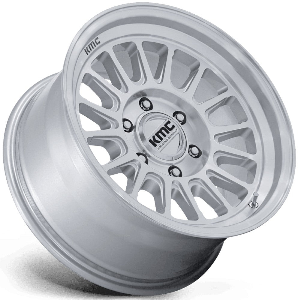 17X8.5 KMC KM733 Impact FFT Gloss Silver Machined (Flow Form) 5x5/127 0mm
