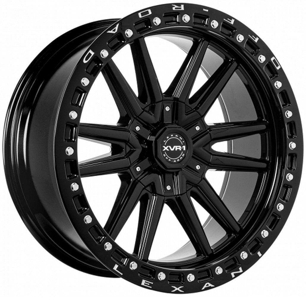22x10 Lexani Off-Road Veneta Gloss Black (8 Lug) -18mm (CUSTOM) - Flex Offroad