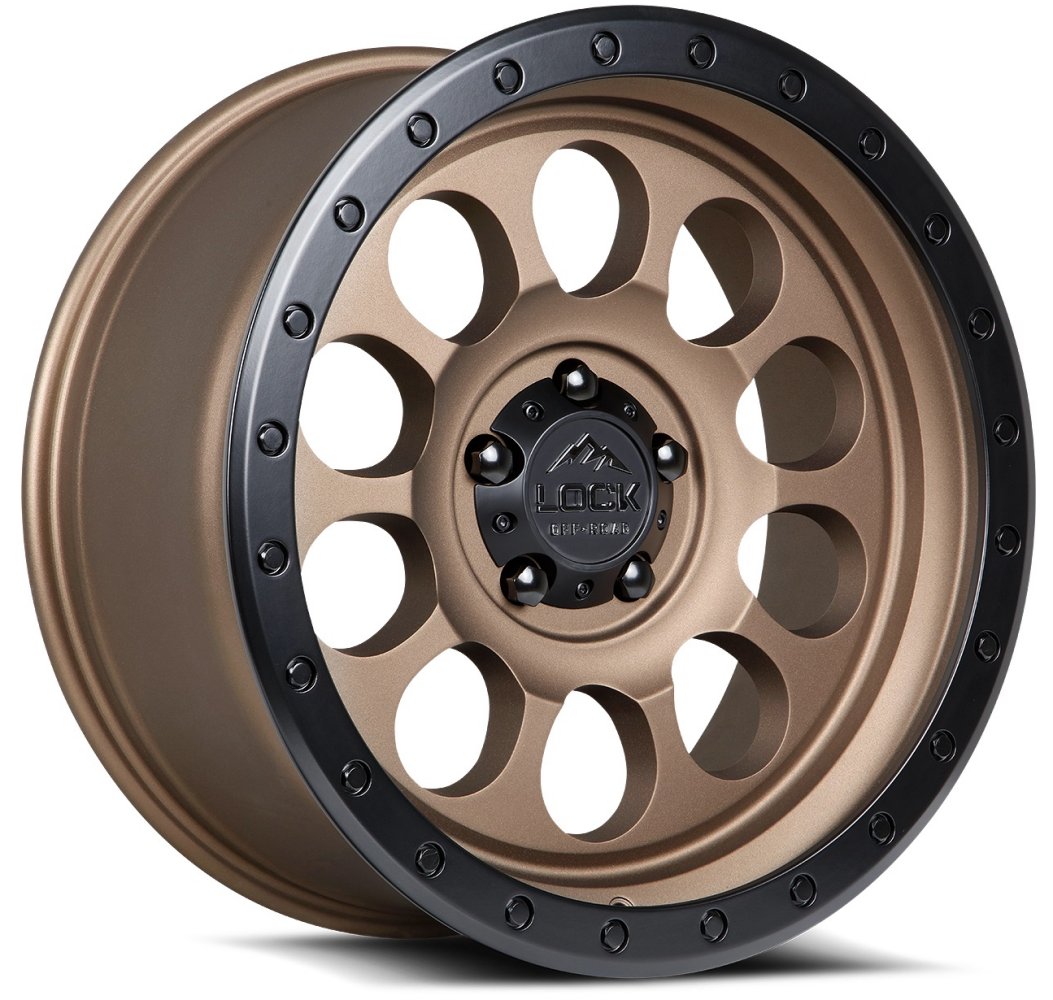 20x9 Lock Off-Road 50CAL Matte Desert Bronze w/ Matte Black Ring 6x135 0mm - Flex Offroad
