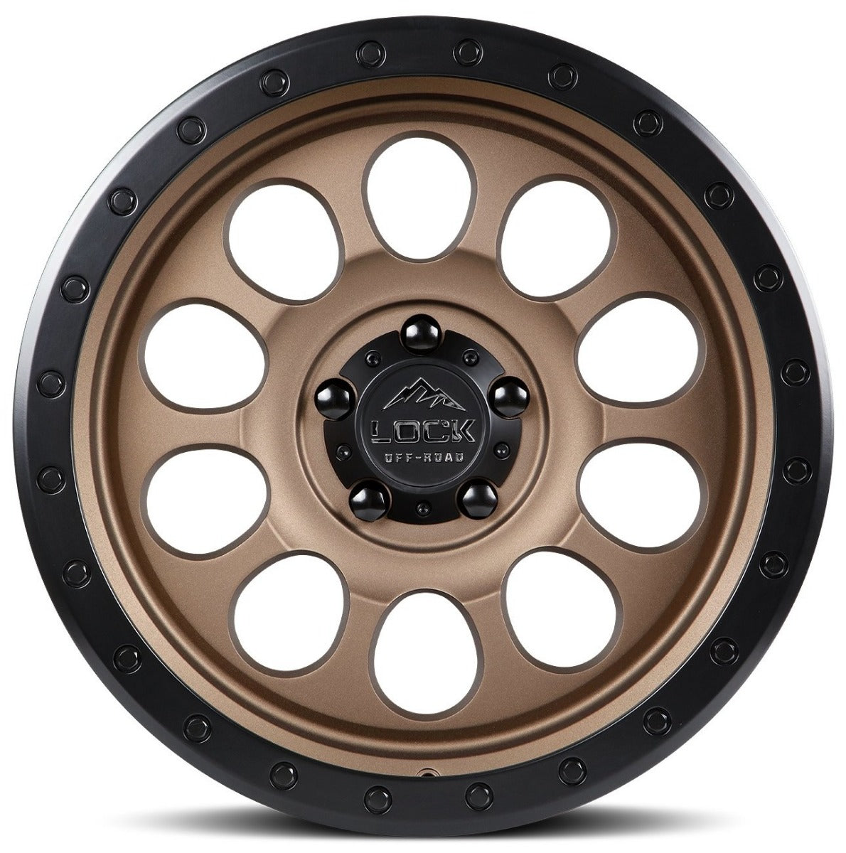 20x9 Lock Off-Road 50CAL Matte Bronze w/ Matte Black Ring 6x5.5/139.7 -12mm - Flex Offroad