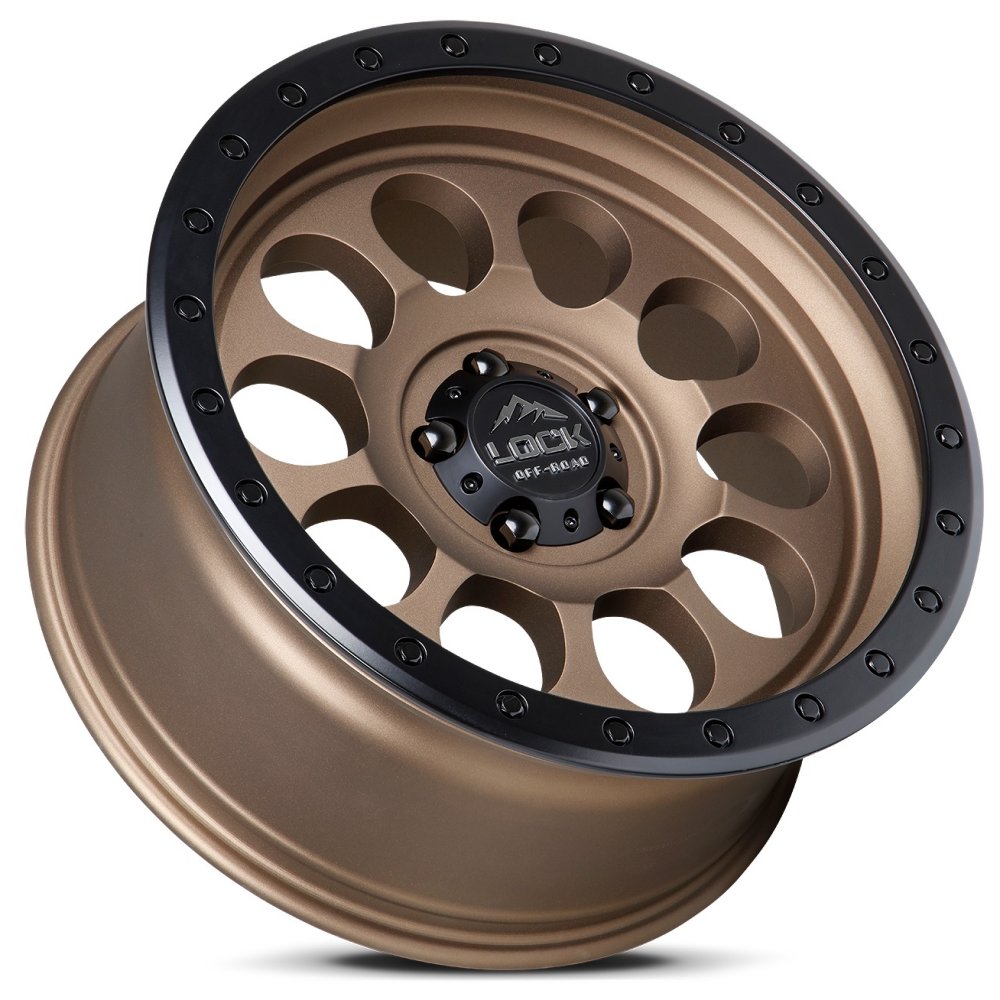 20x9 Lock Off-Road 50CAL Matte Desert Bronze w/ Matte Black Ring 6x135 0mm - Flex Offroad
