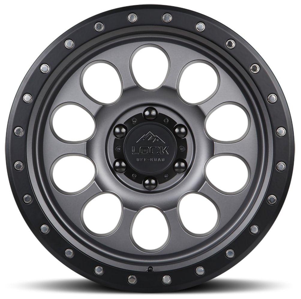 20x9 Lock Off-Road 50CAL Matte Grey w/ Matte Black Ring 5x5/127 0mm - Flex Offroad