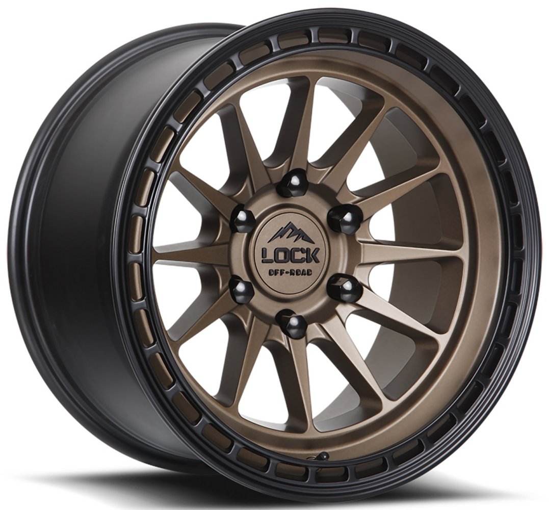 17x9 Lock Off-Road Baja Matte Bronze w/ Matte Black Ring 6x5.5/139.7 0mm - Flex Offroad