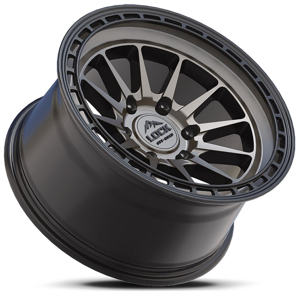17x8 Lock Off-Road Baja Matte Grey w/ Matte Black Ring 5x5/127 40mm