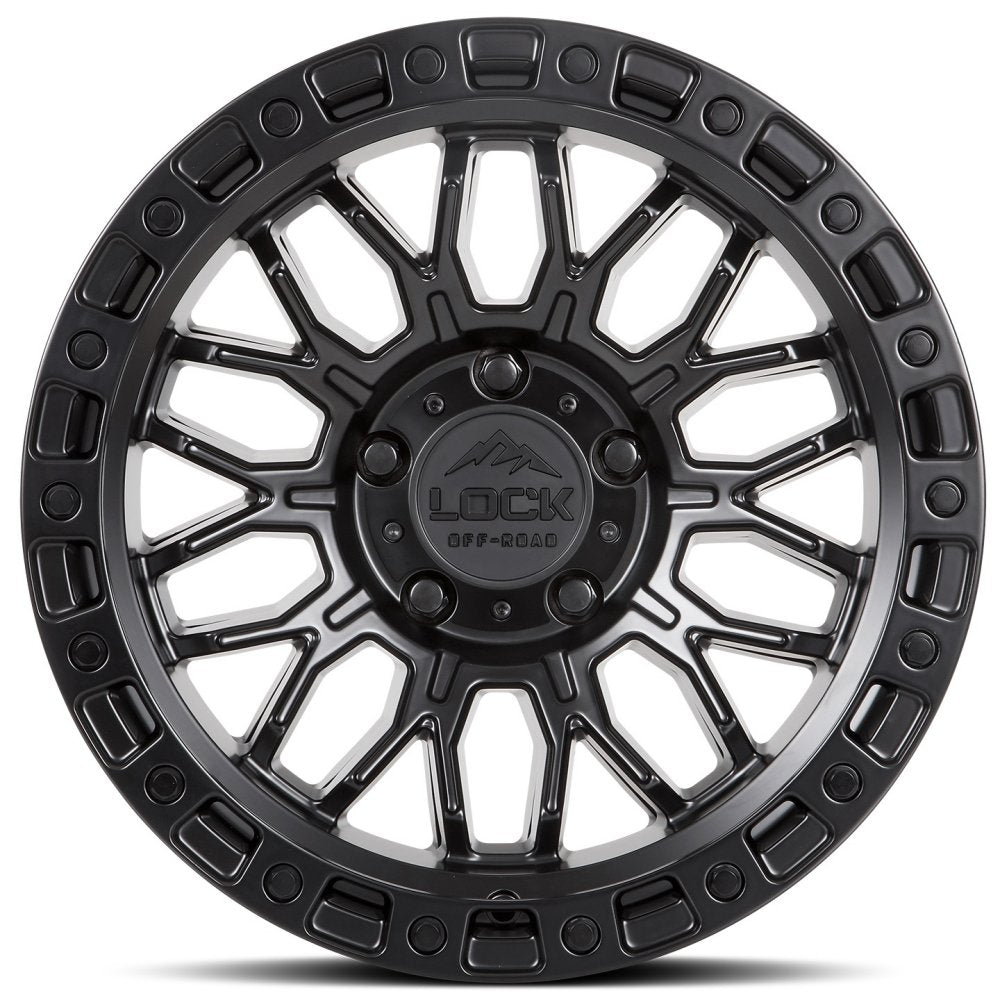 17x9 Lock Off-Road Combat Matte Black 6x5.5/139.7 1mm - Flex Offroad