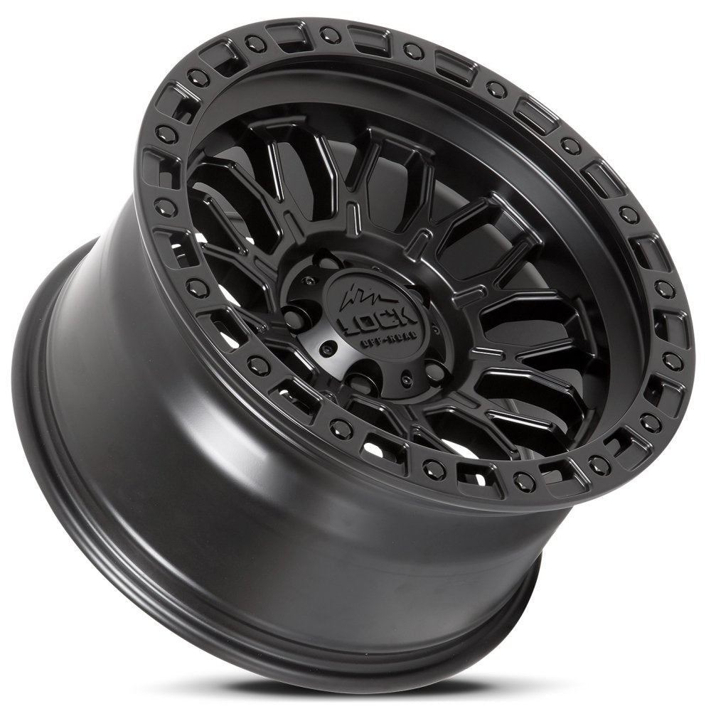 17x9 Lock Off-Road Combat Matte Black 6x5.5/139.7 1mm - Flex Offroad