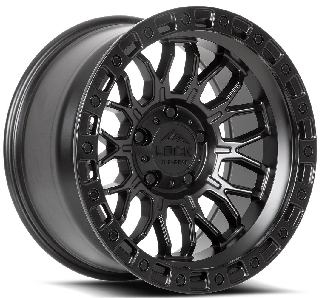 17x9 Lock Off-Road Combat Matte Black 6x5.5/139.7 1mm - Flex Offroad