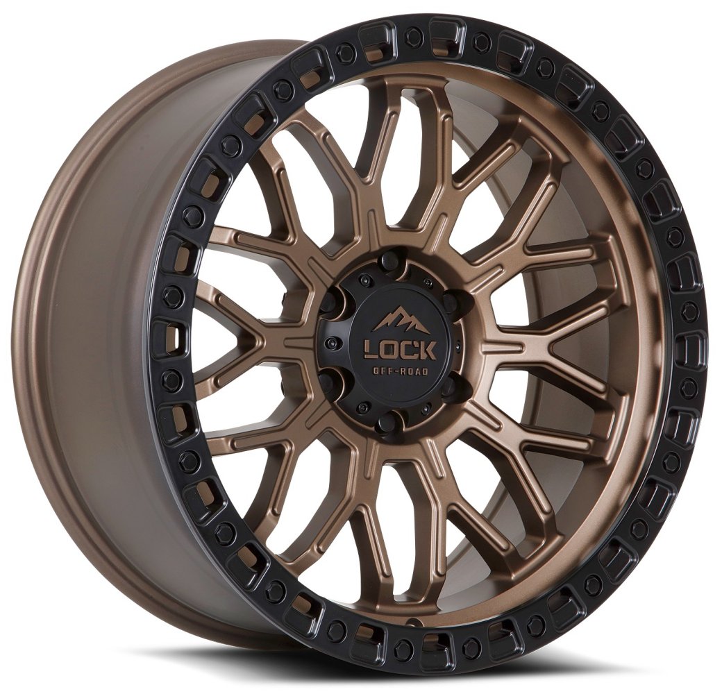 20x9 Lock Off-Road Combat Matte Bronze w/ Matte Black Ring 5x5/127 0mm - Flex Offroad