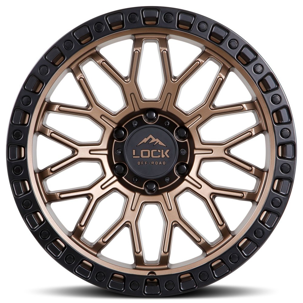 17x9 Lock Off-Road Combat Matte Bronze w/ Matte Black Ring 5x5/127 1mm - Flex Offroad