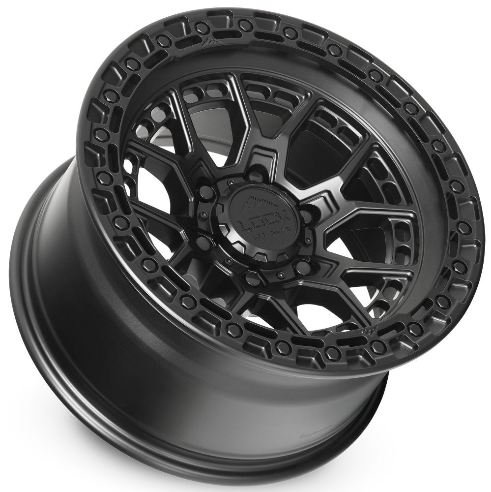 17x9 Lock Off-Road Commando Matte Black w/ Matte Black Ring 6x135 -12mm
