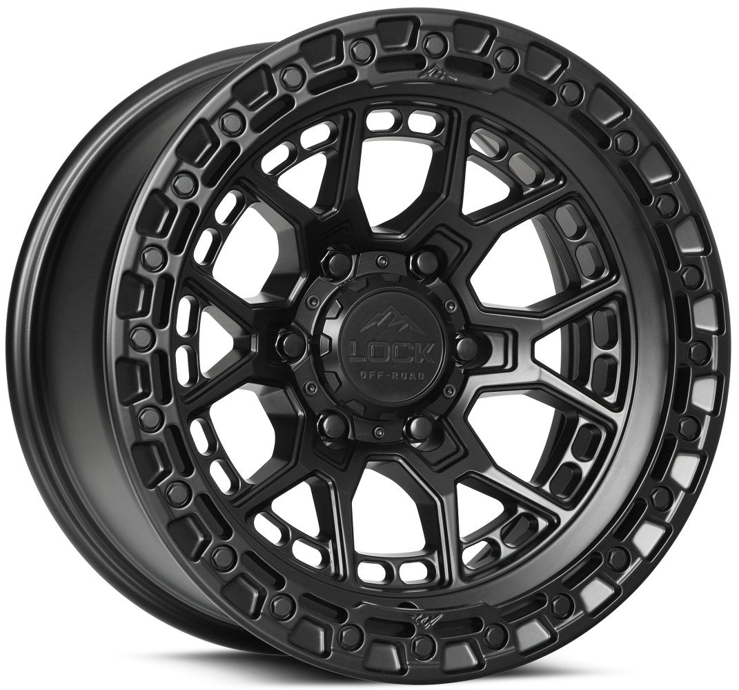 17x9 Lock Off-Road Commando Matte Black w/ Matte Black Ring 6x135 -12mm
