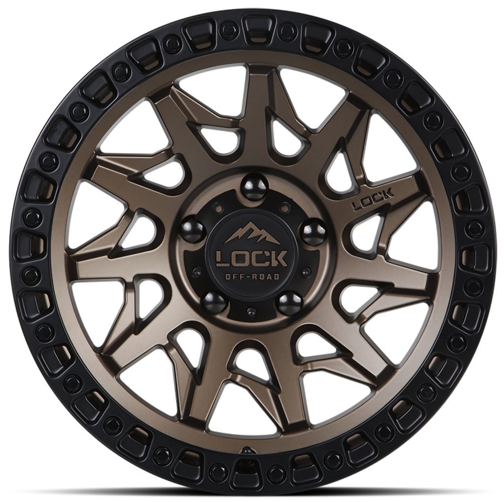 20x10 Lock Off-Road Lunatic Matte Bronze w/ Matte Black Ring 8x170 -18mm - Flex Offroad