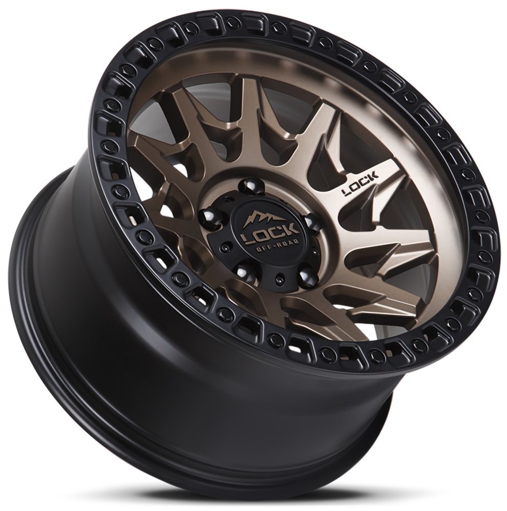 20x10 Lock Off-Road Lunatic Matte Bronze w/ Matte Black Ring 8x170 -18mm - Flex Offroad