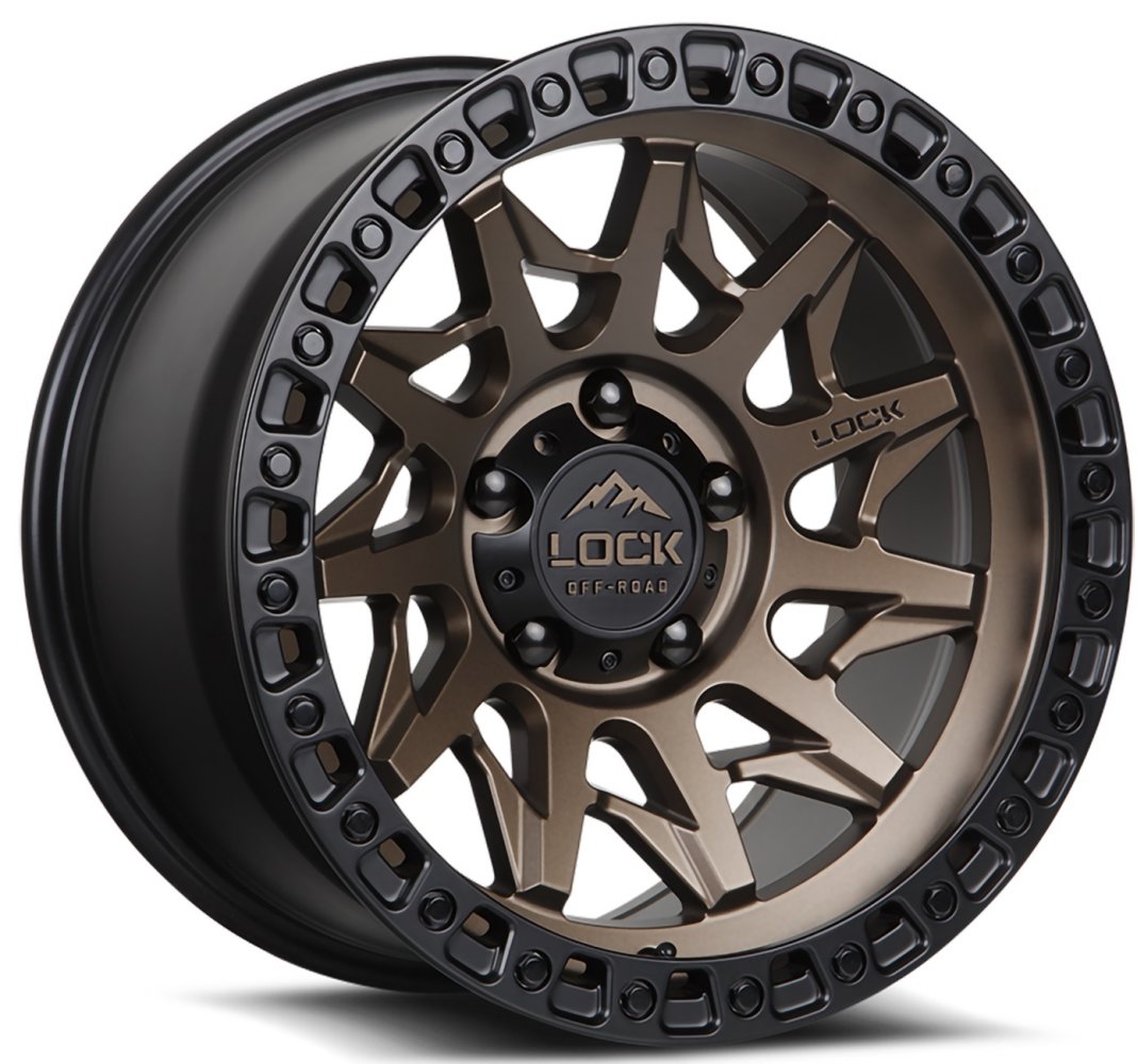 20x10 Lock Off-Road Lunatic Matte Bronze w/ Matte Black Ring 8x170 -18mm - Flex Offroad