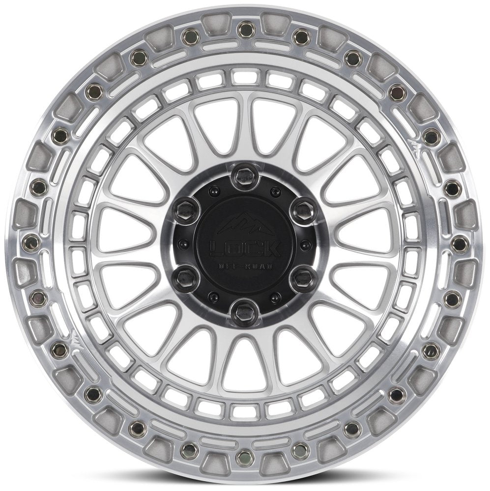 17x9 Lock Off-Road Mojave Machine w/ Clear Coat 8x170 -12mm