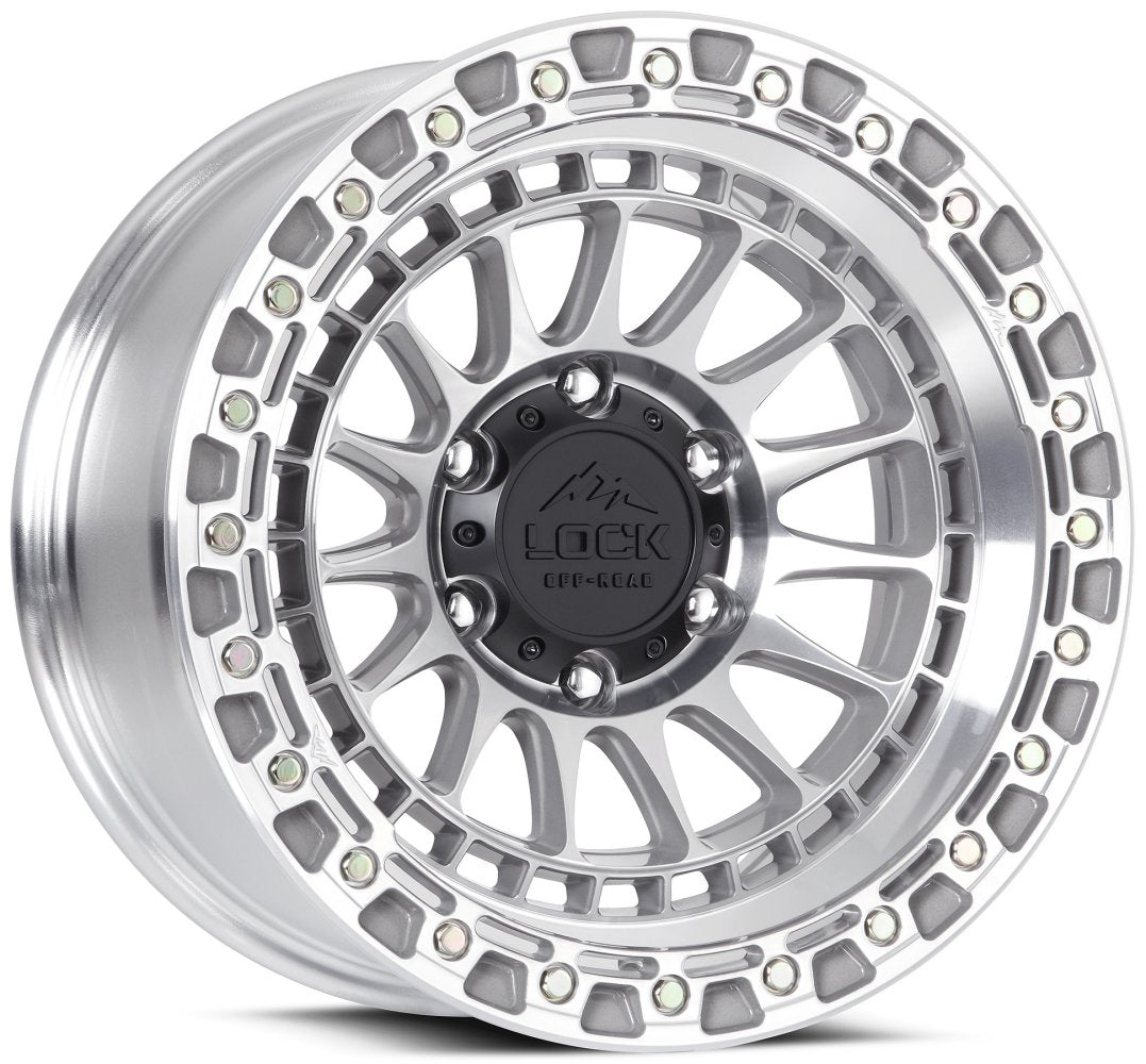 17x9 Lock Off-Road Mojave Machine w/ Clear Coat 8x170 -12mm