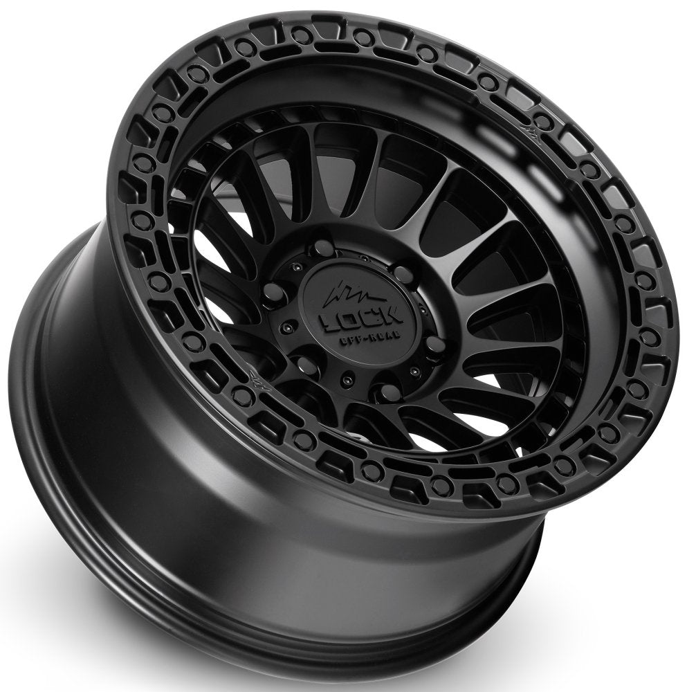 17x9 Lock Off-Road Mojave Matte Black w/ Matte Black Ring 6x135 -12mm
