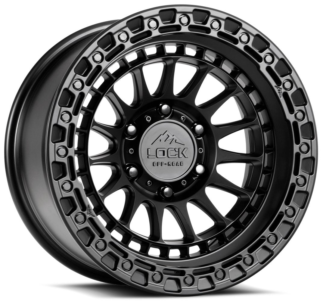 17x9 Lock Off-Road Mojave Matte Black w/ Matte Black Ring 6x135 -12mm