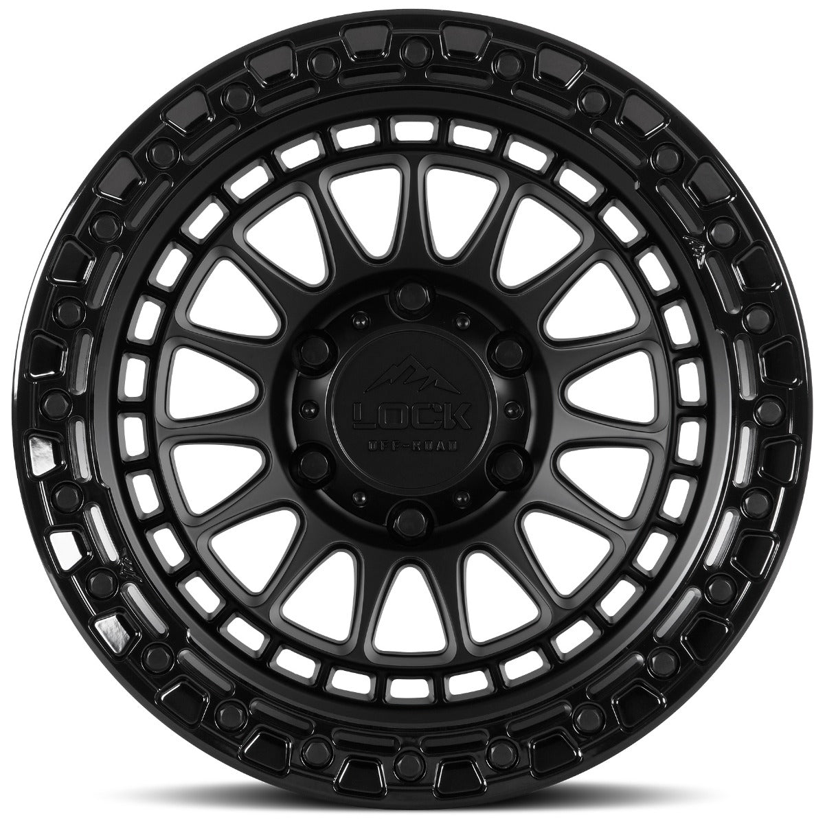 17x9 Lock Off-Road Mojave Matte Black w/ Gloss Black Ring 8x6.5/165 -12mm