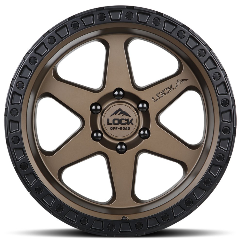 18x9 Lock Off-Road Olympus Olympus Matte Bronze w/ Matte Black Ring 6x5.5/139.7 -12mm - Flex Offroad