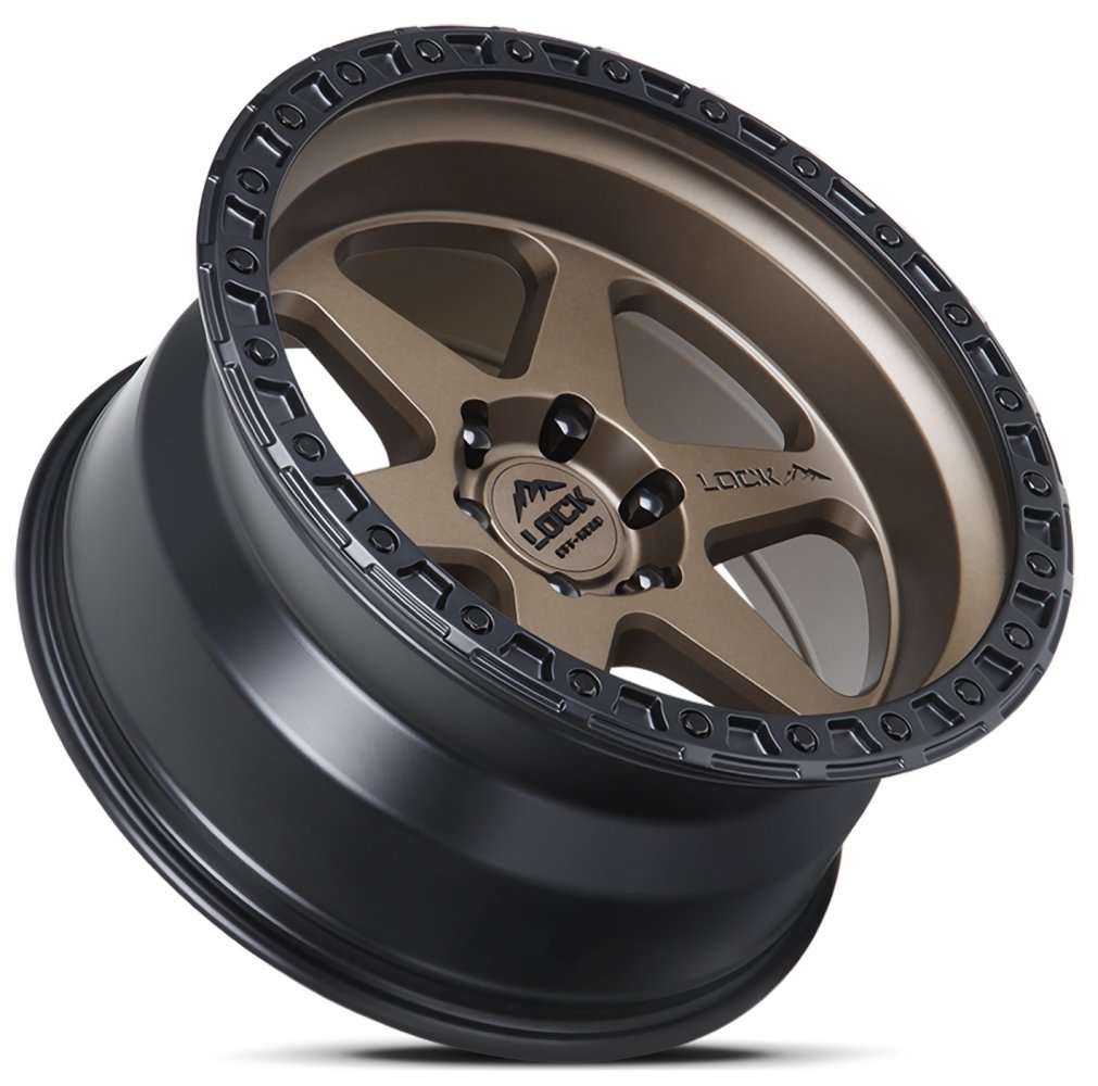18x9 Lock Off-Road Olympus Olympus Matte Bronze w/ Matte Black Ring 5x5/127 1mm - Flex Offroad