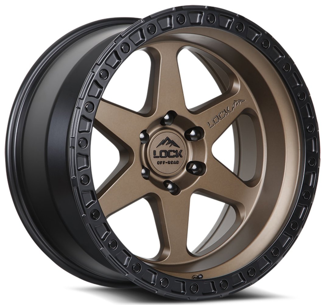 18x9 Lock Off-Road Olympus Olympus Matte Bronze w/ Matte Black Ring 6x5.5/139.7 -12mm - Flex Offroad