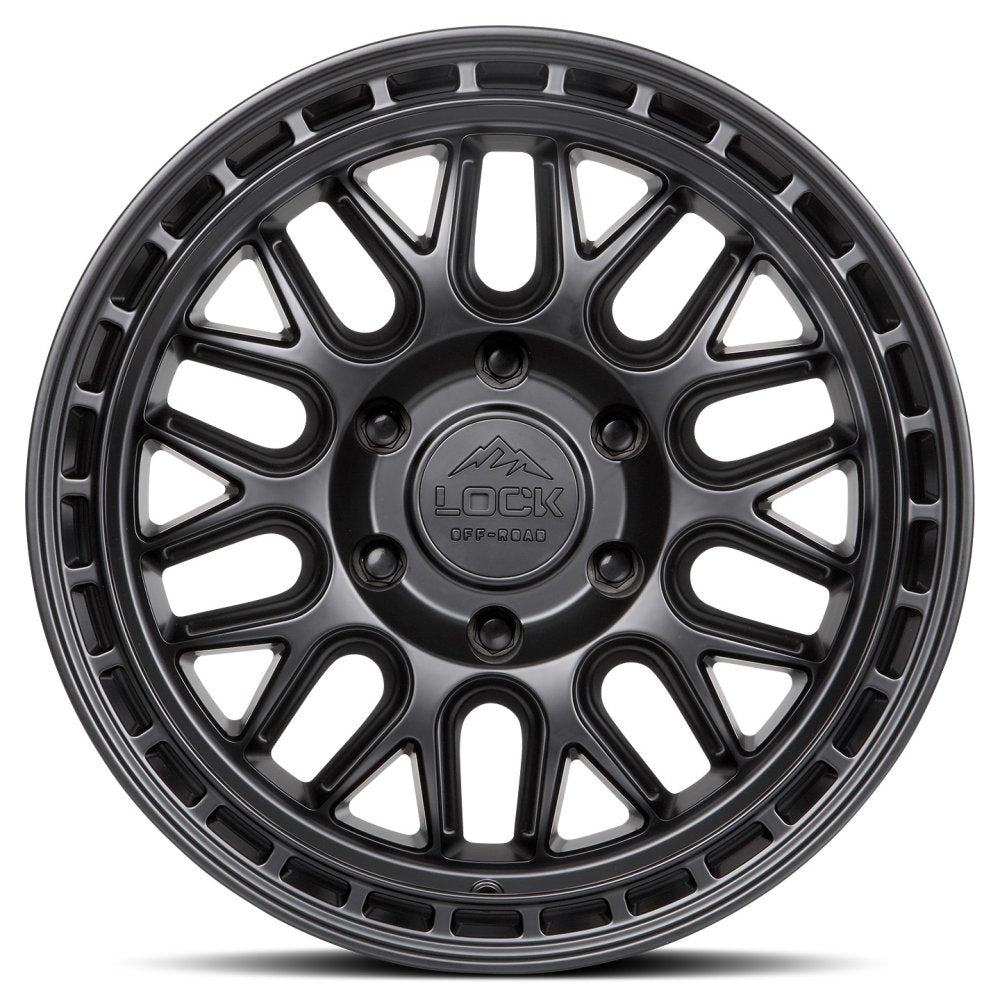 17x9 Lock Off-Road Onyx Matte Black 6x5.5/139.7 -12mm - Flex Offroad