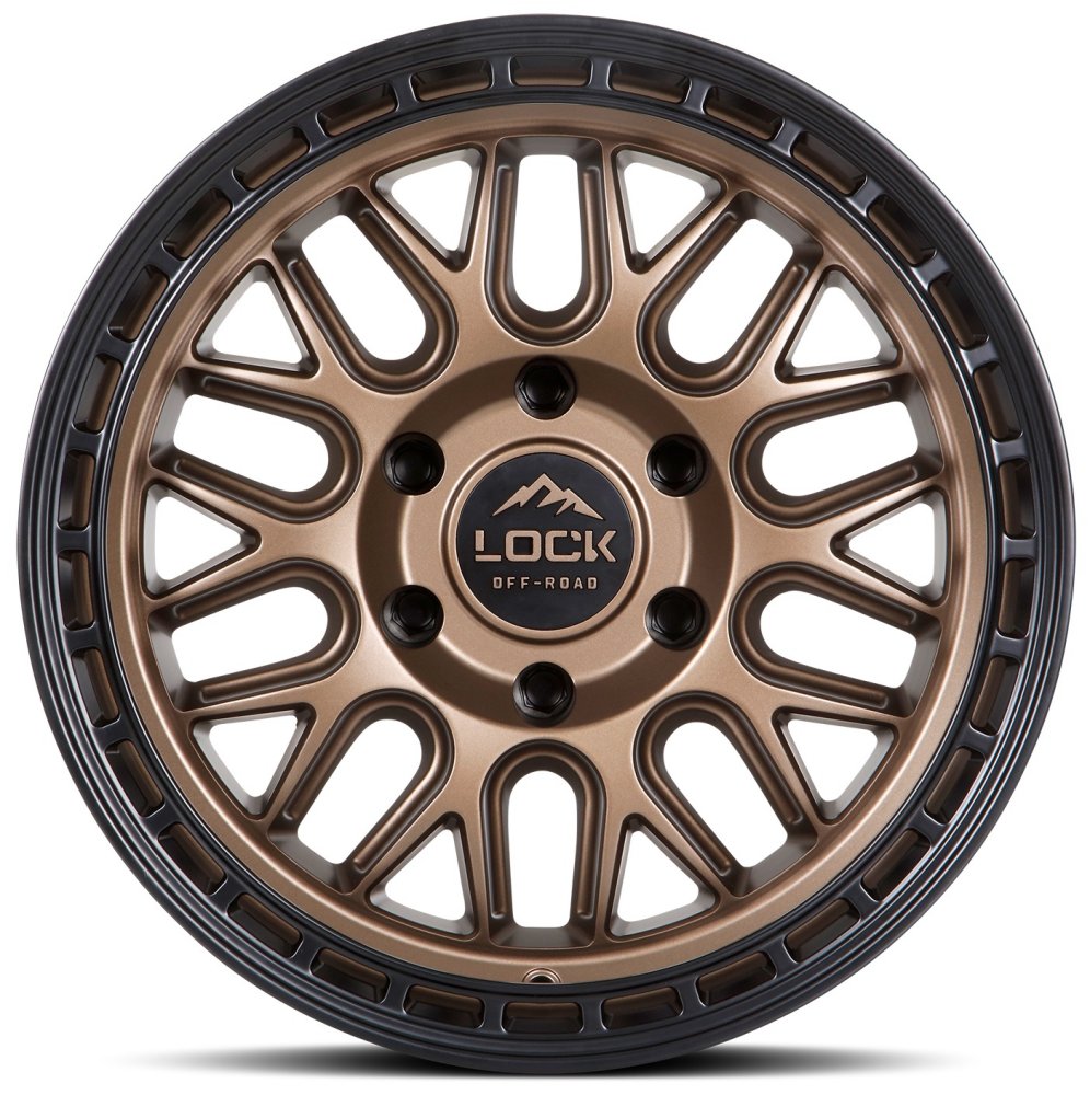 17x9 Lock Off-Road Onyx Matte Bronze w/ Matte Black Ring 6x5.5/139.7 -12mm - Flex Offroad
