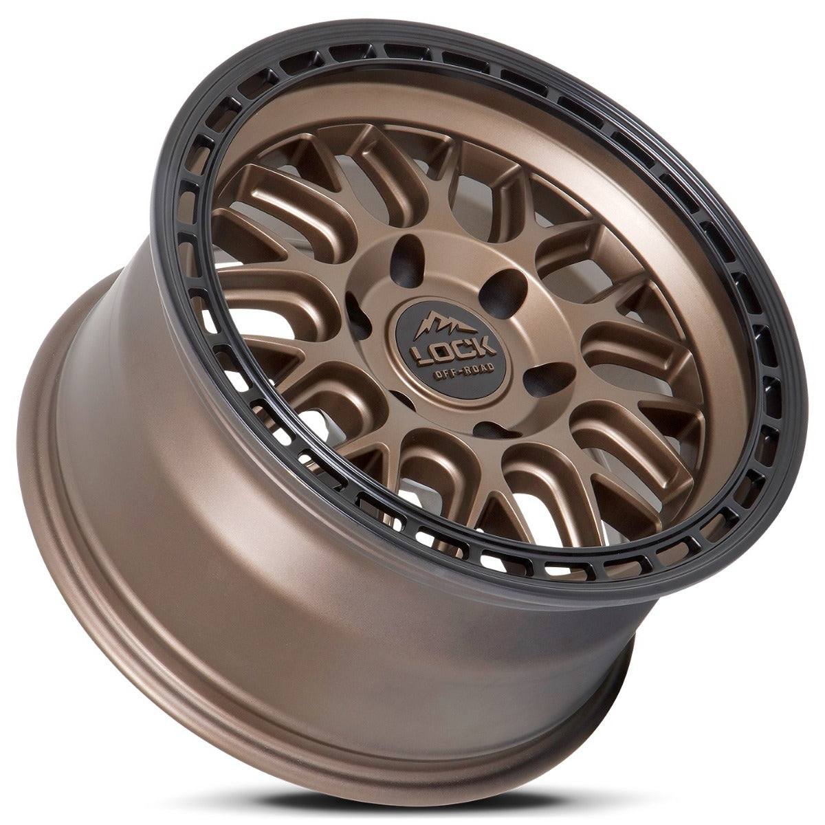 17x9 Lock Off-Road Onyx Matte Bronze w/ Matte Black Ring 6x5.5/139.7 -12mm - Flex Offroad