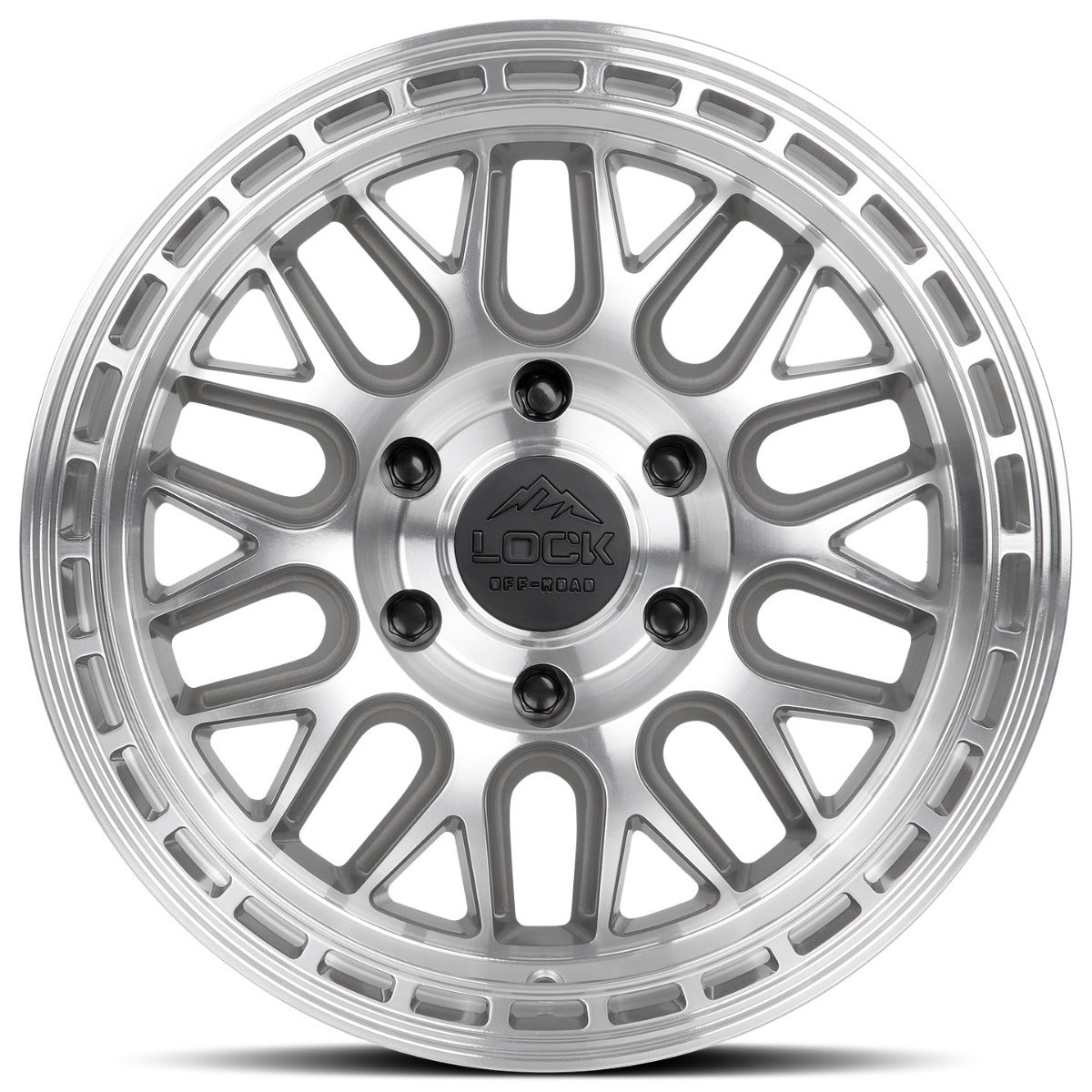 17x9 Lock Off-Road Onyx Machine w/ Clear Coat 6x5.5/139.7 1mm - Flex Offroad