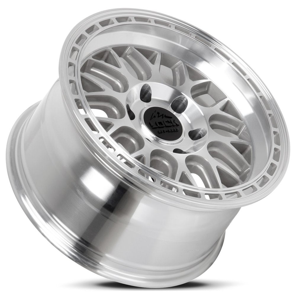 17x9 Lock Off-Road Onyx Machine w/ Clear Coat 6x5.5/139.7 1mm - Flex Offroad