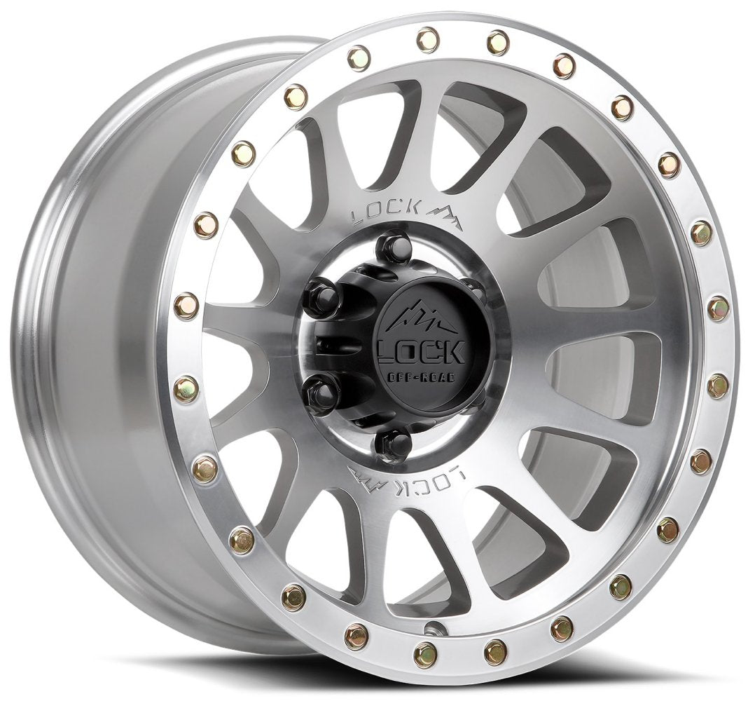 17x9 Lock Off-Road Yosemite Machine w/ Clear Coat 6x5.5/139.7 0mm - Flex Offroad