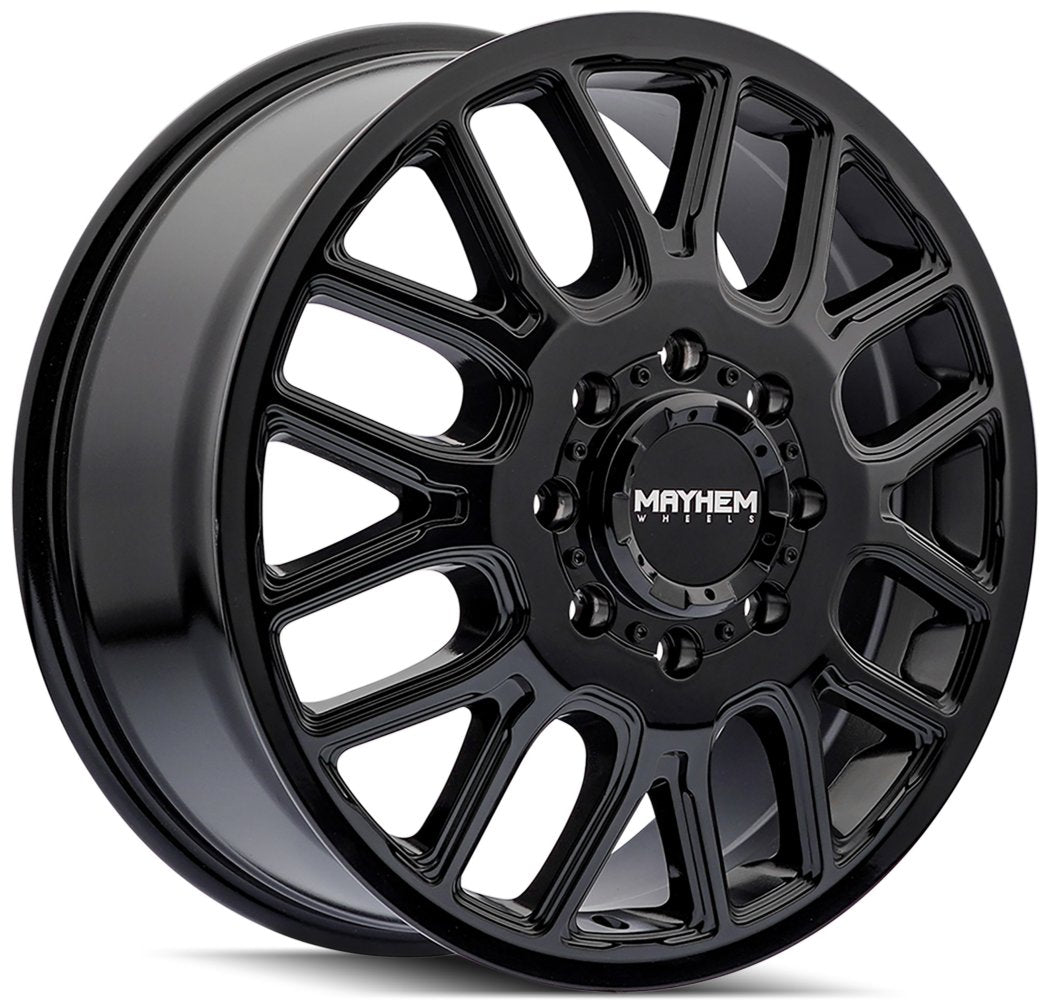 20x8.25 Mayhem Cogent Dually Front 8107D Gloss Black 8X6.5/165 115MM 121.3 C.B. - Flex Offroad