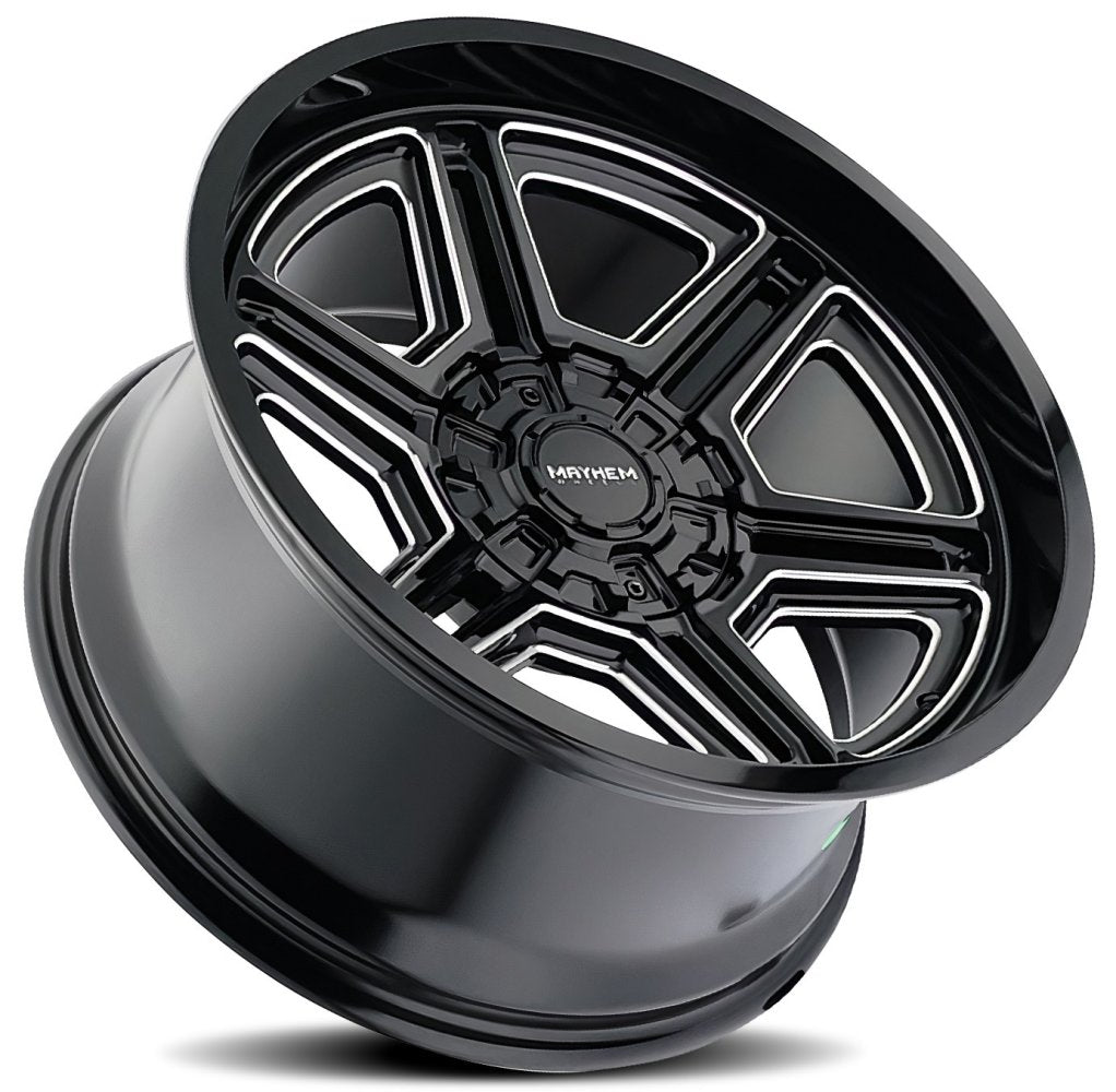 20x10 Mayhem Hermosa 8117 Gloss Black Milled 8x6.5/165 -25mm - Flex Offroad