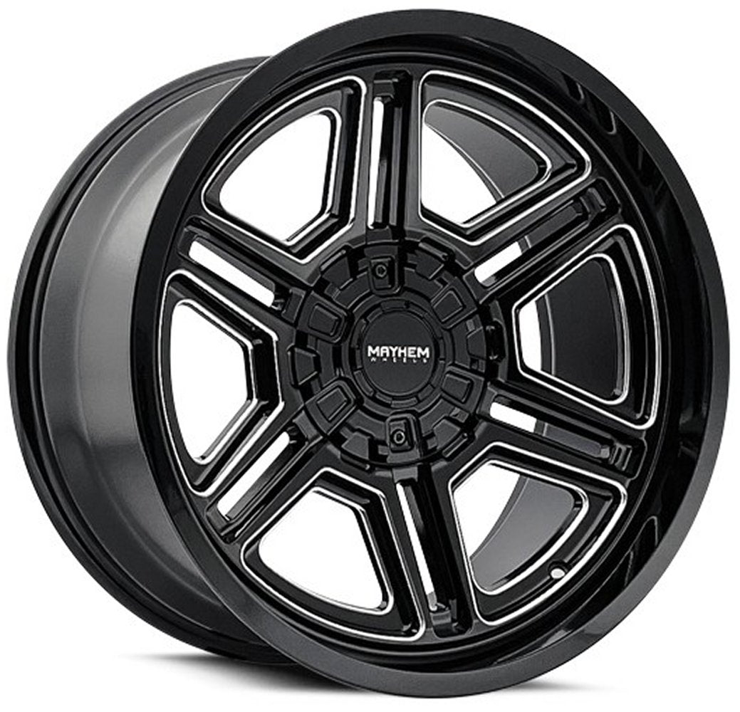 20x10 Mayhem Hermosa 8117 Gloss Black Milled 8x6.5/165 -25mm