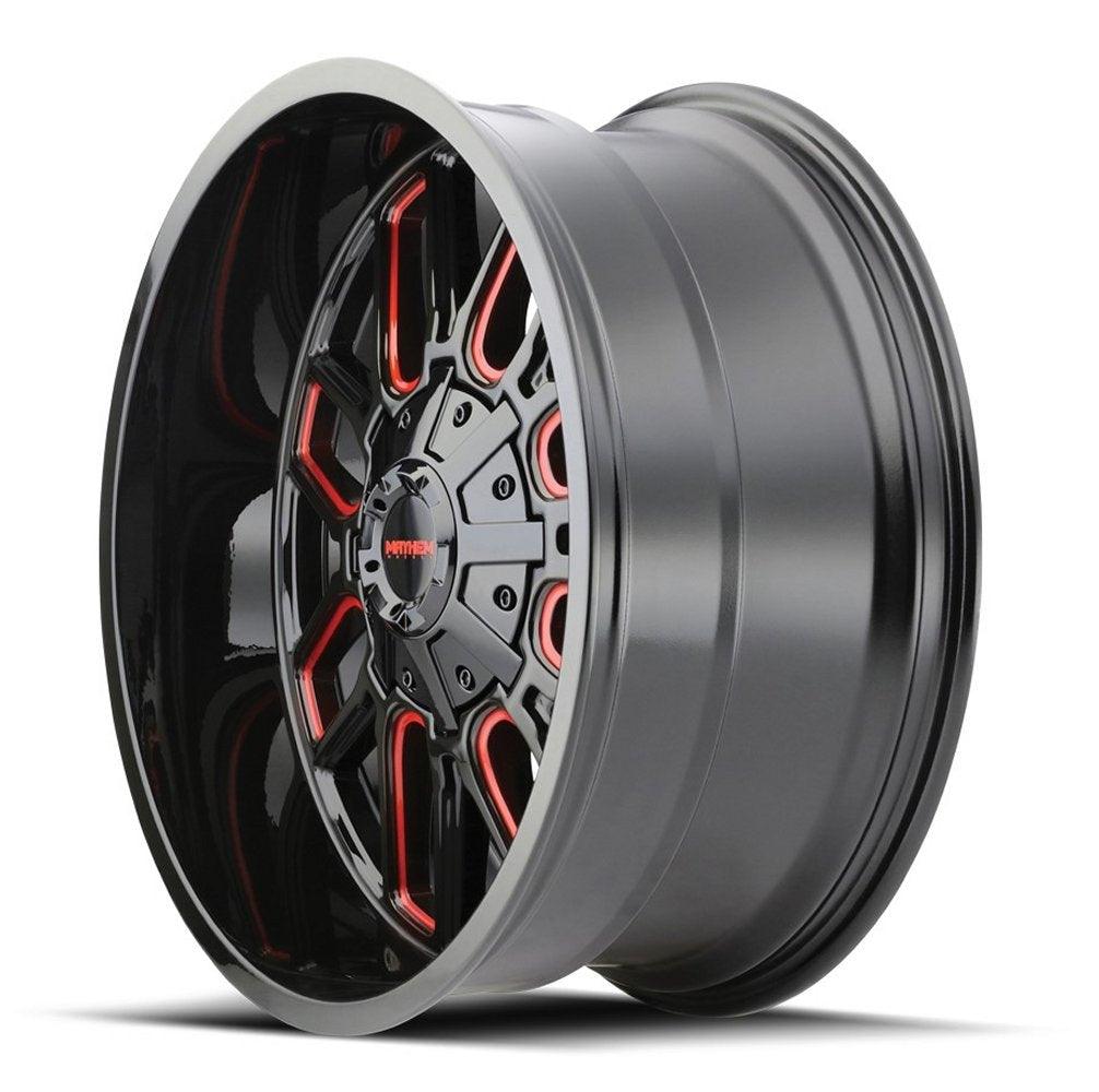 20x10 Mayhem Cogent 8107BTR Gloss Black w/ Prism Red 5x5/127 5x5.5/139.7 -19mm