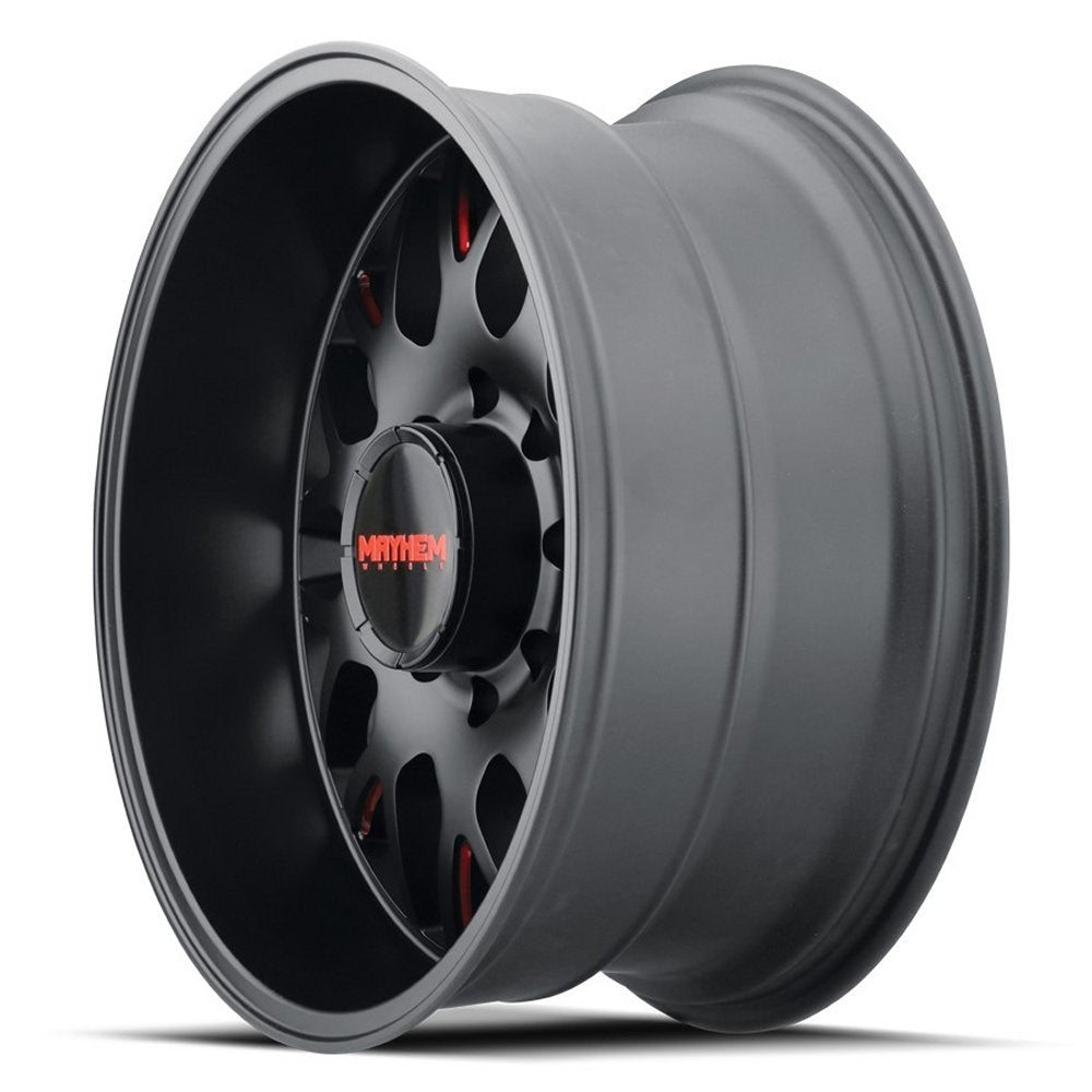 20x10 Mayhem Tripwire 8110BTR Gloss Black Milled w/ Prism Red 6x135 -19mm