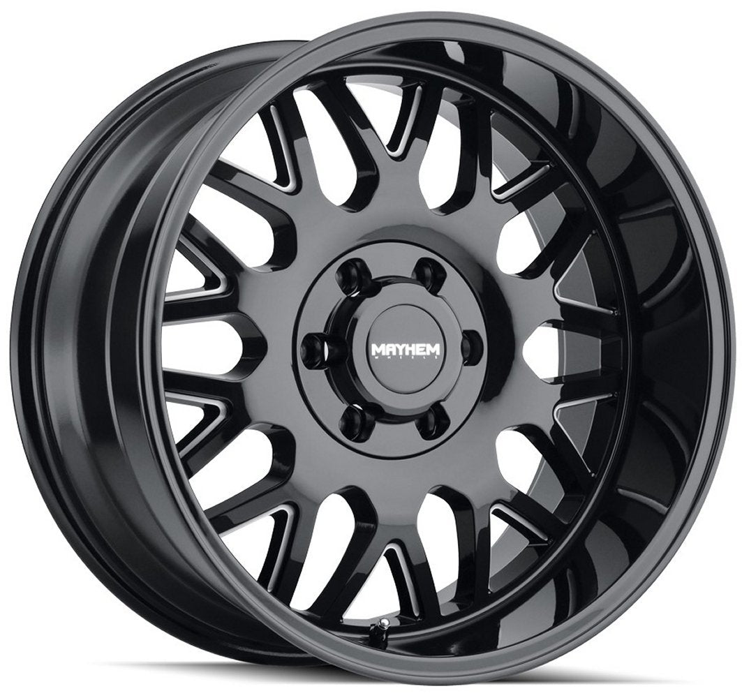 20x9 Mayhem Tripwire 8110BM Gloss Black w/ Milled Spokes 8x170 0mm