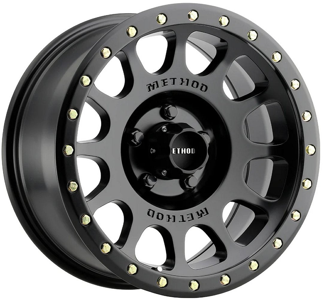 18x9 Method Race MR305 NV Matte Black w/ Gloss Black Lip 5x150 25mm