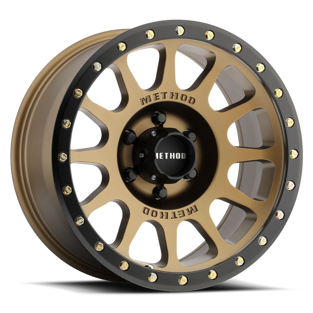 18x9 Method Race MR305 NV Bronze w/ Matte Black Street Lock Lip 6x5.5/139.7 -12mm