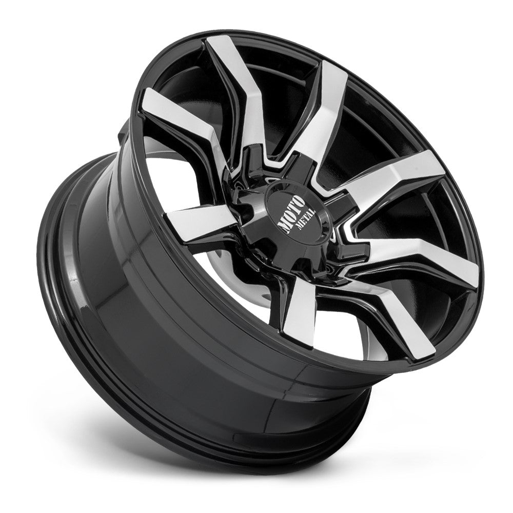 (Clearance - No Returns) 20x10 Moto Metal MO804 Gloss Black Machined 8x6.5/165 -18mm
