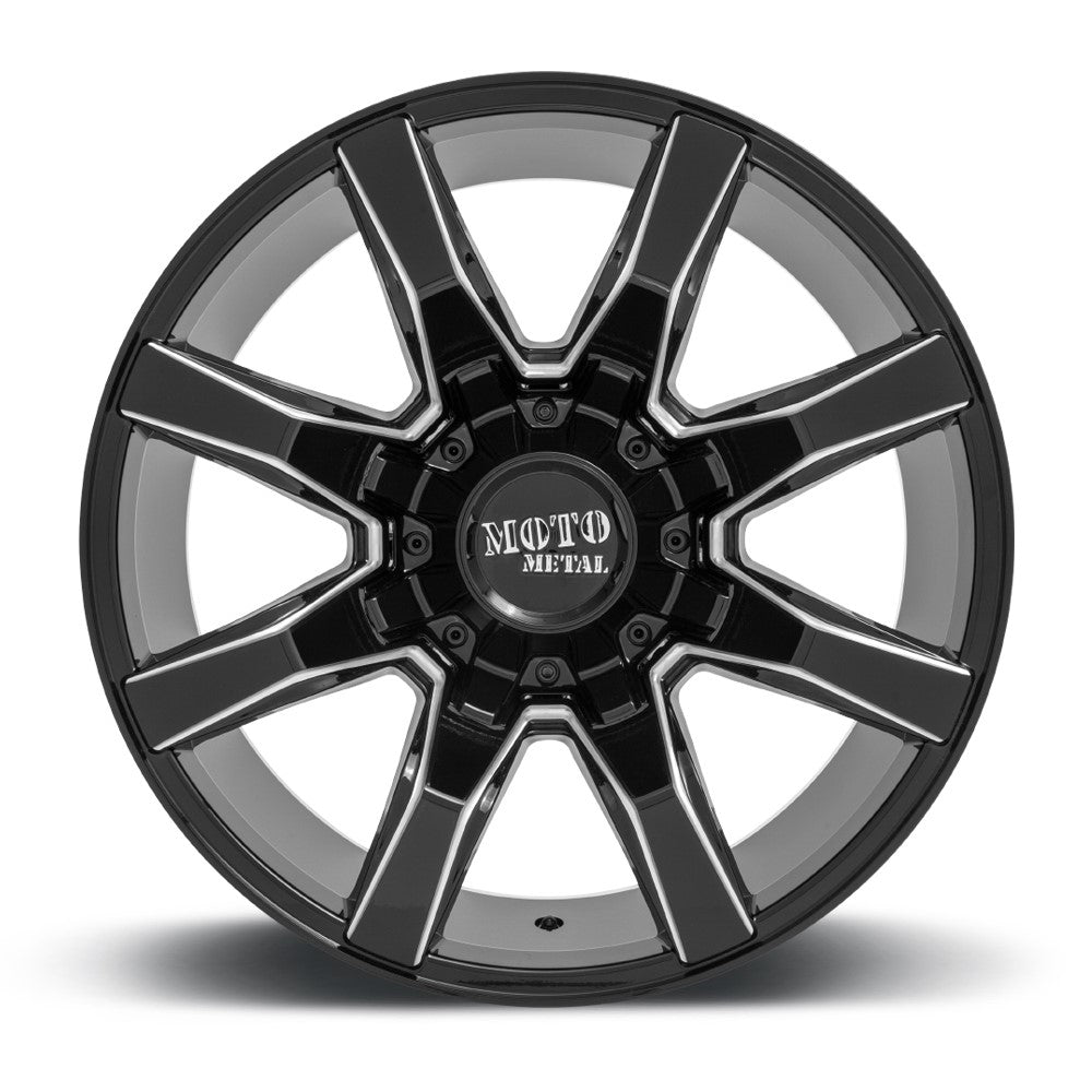 (Clearance - No Returns) 20x10 Moto Metal MO804 Gloss Black Milled 5x5/127 5x5.5/139.7 -18mm - Flex Offroad