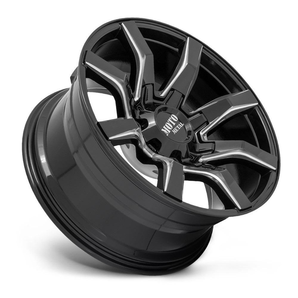 (Clearance - No Returns) 20x10 Moto Metal MO804 Gloss Black Milled 5x5/127 5x5.5/139.7 -18mm - Flex Offroad